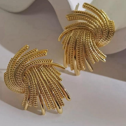 Irregular Metal Twist Earrings
