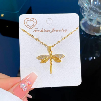 Stainless Steel Dragonfly Necklace