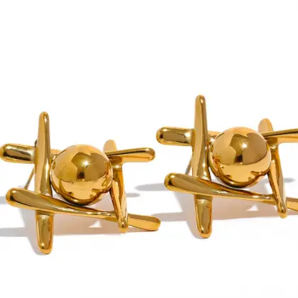 Stainless Steel Geometric Stud Earrings
