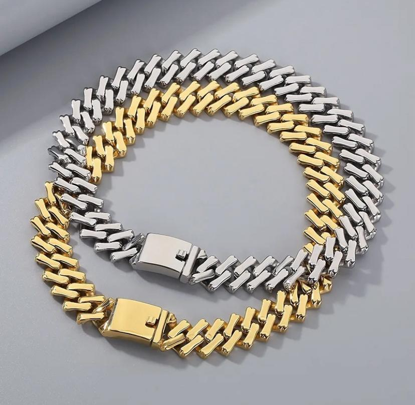 Diamond Shape 32mm Smooth Heavy Cuban Chain - Image 2
