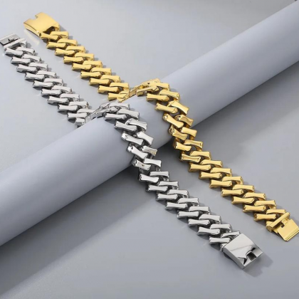 Diamond Shape 32mm Smooth Heavy Cuban Chain